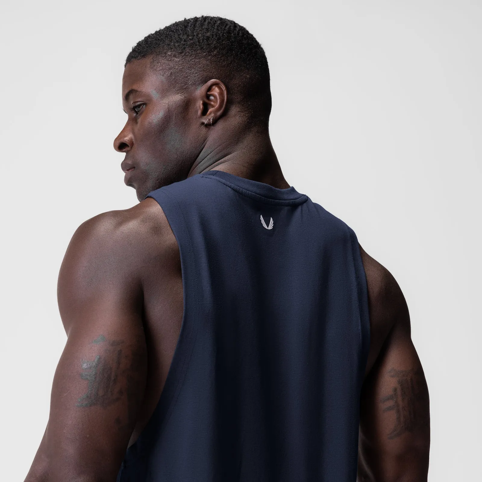 0926. Supima? Muscle Tank - Navy single purpose Durable Reinforced Edges