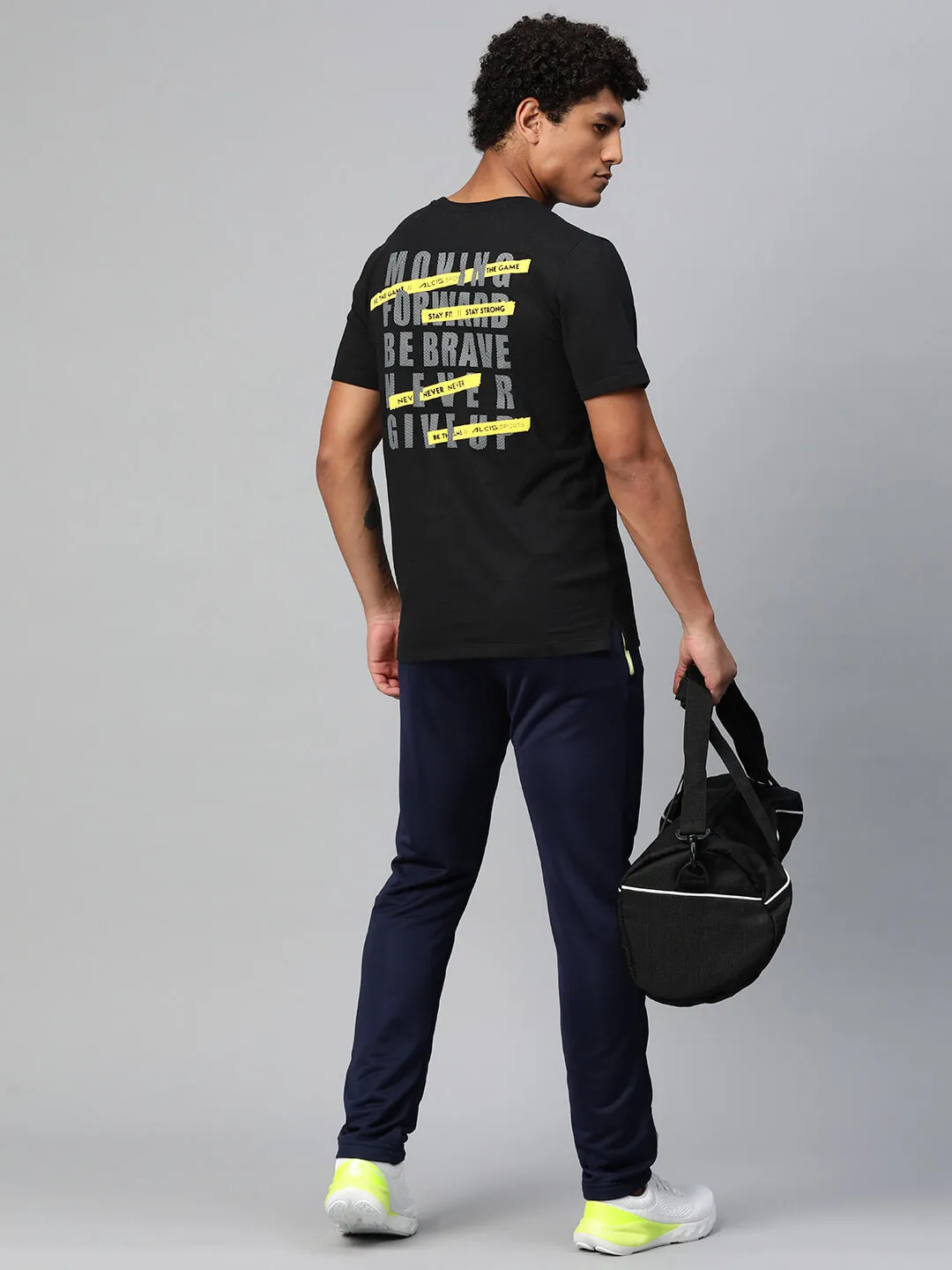 Fresh Ease Alcis Men Typography Printed Anti Static T-shirt