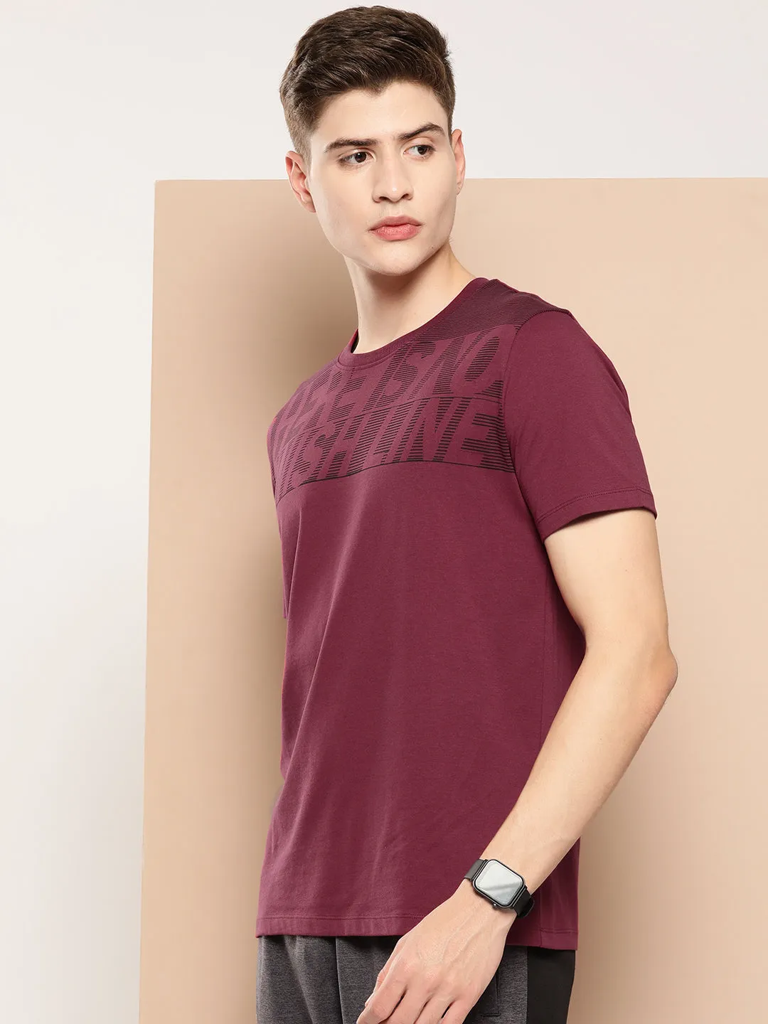 Alcis Men Typography Printed Dry Tech T-shirt Hope Fit OdorControlClothing