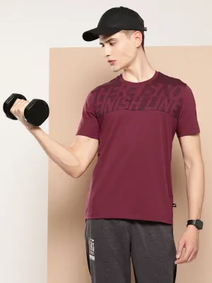 Soft Lining Elastic cuffs Alcis Men Typography Printed Dry Tech T-shirt