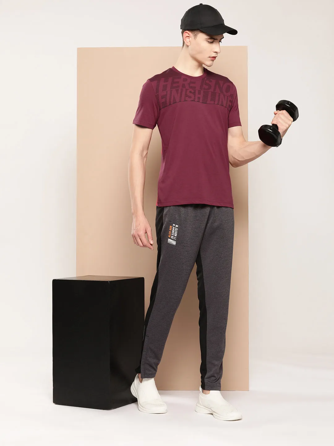 AntiPillFinish Alcis Men Typography Printed Dry Tech T-shirt