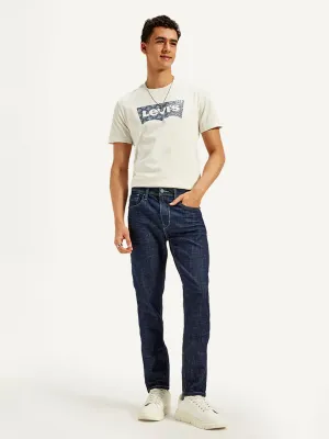 Morning Stroll Stretch Classic Beach Day Travel Outfit Men's 512 Dark Blue Slim Tapered Fit Mid Rise Jeans