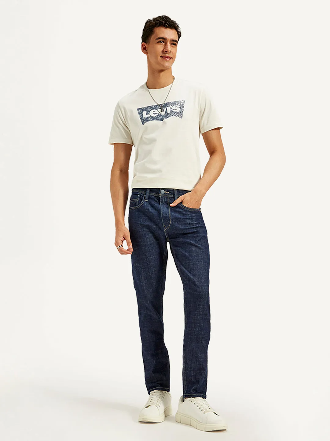 Comfort Stretch Technology Fit For Daily Men's 512 Dark Blue Slim Tapered Fit Mid Rise Jeans