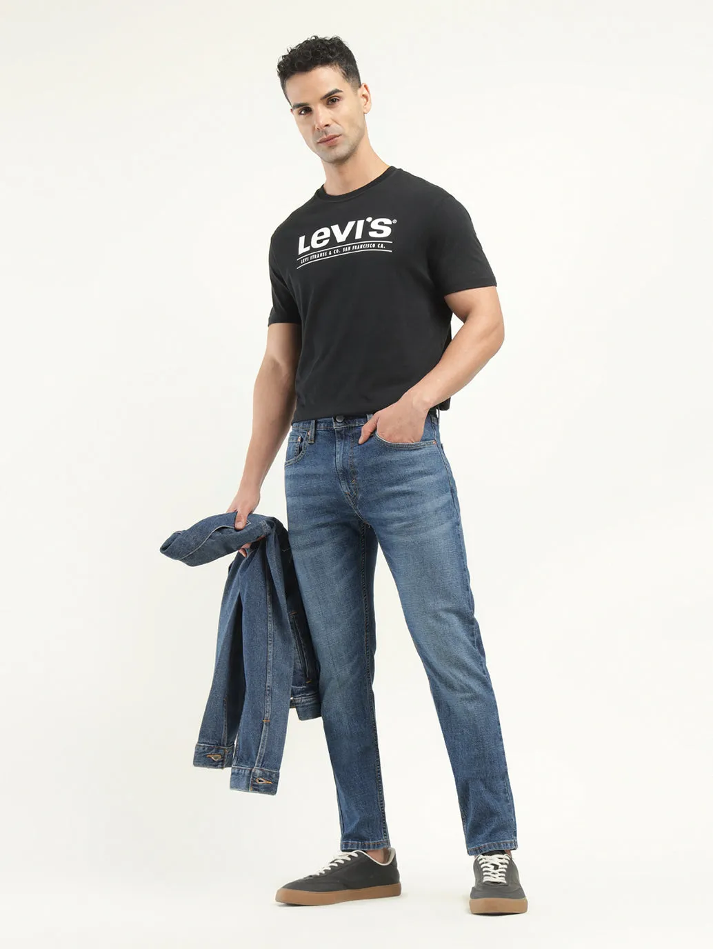 Men's 512 Indigo Slim Tapered Fit Mid Rise Jeans Cool And Simple Easy Outfit