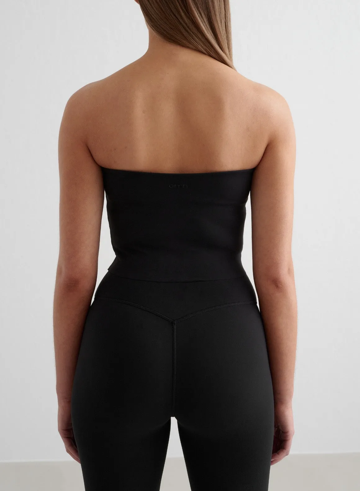 Multi Panel Construction Quick Soft Black Sense Tube Bralette