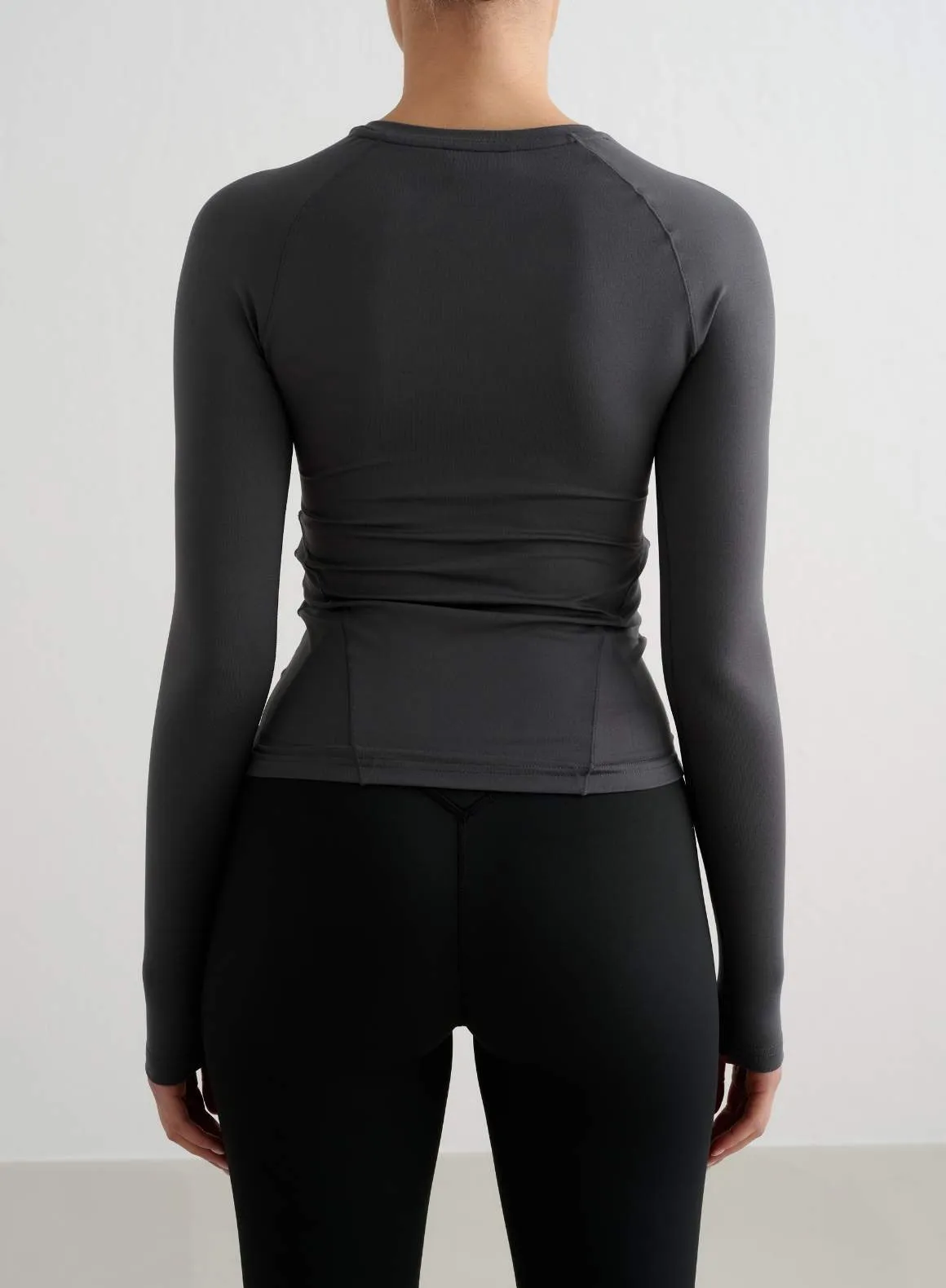 Shadow Grey Soft Basic Long Sleeve Pocketed