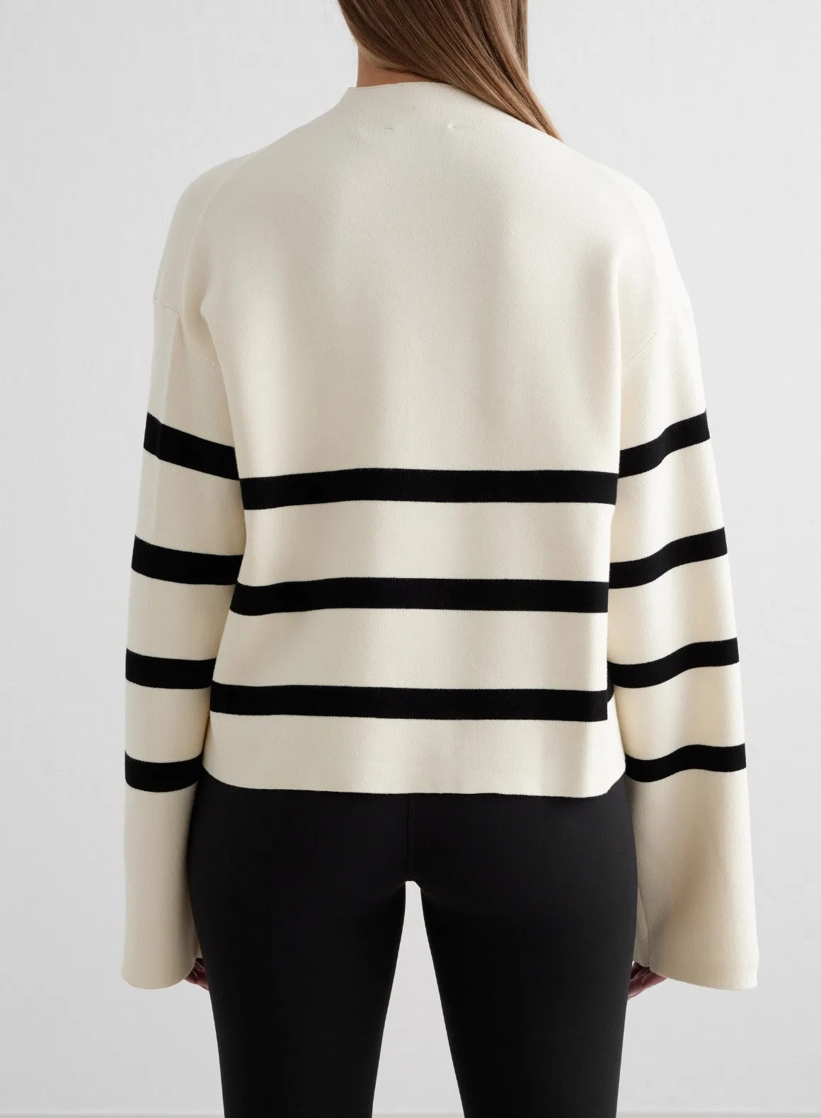 Business Meeting Almond White Perfect Knit Long Sleeve