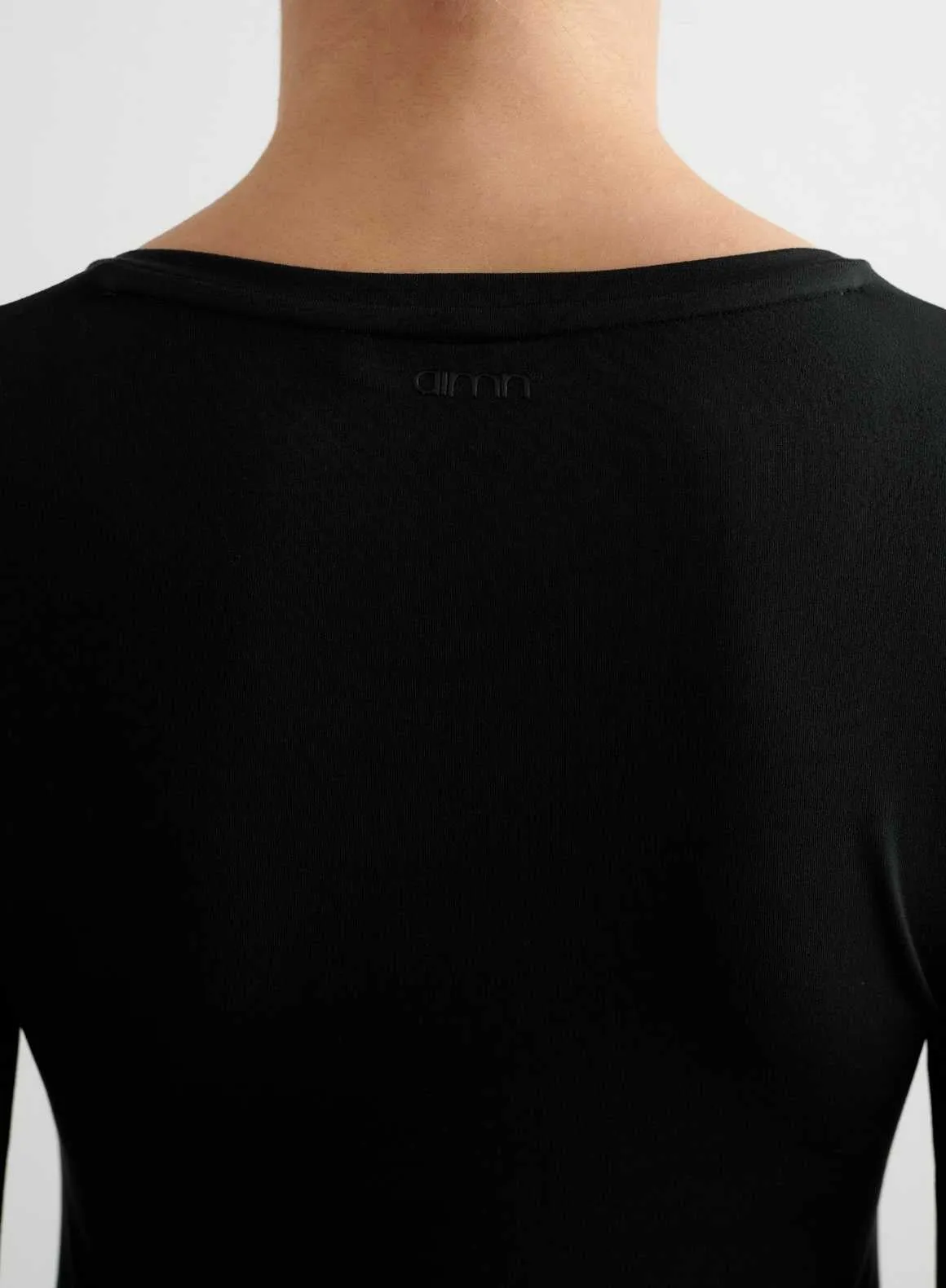 Collared neck Teacher Black Soft Basic V-Neck Long Sleeve
