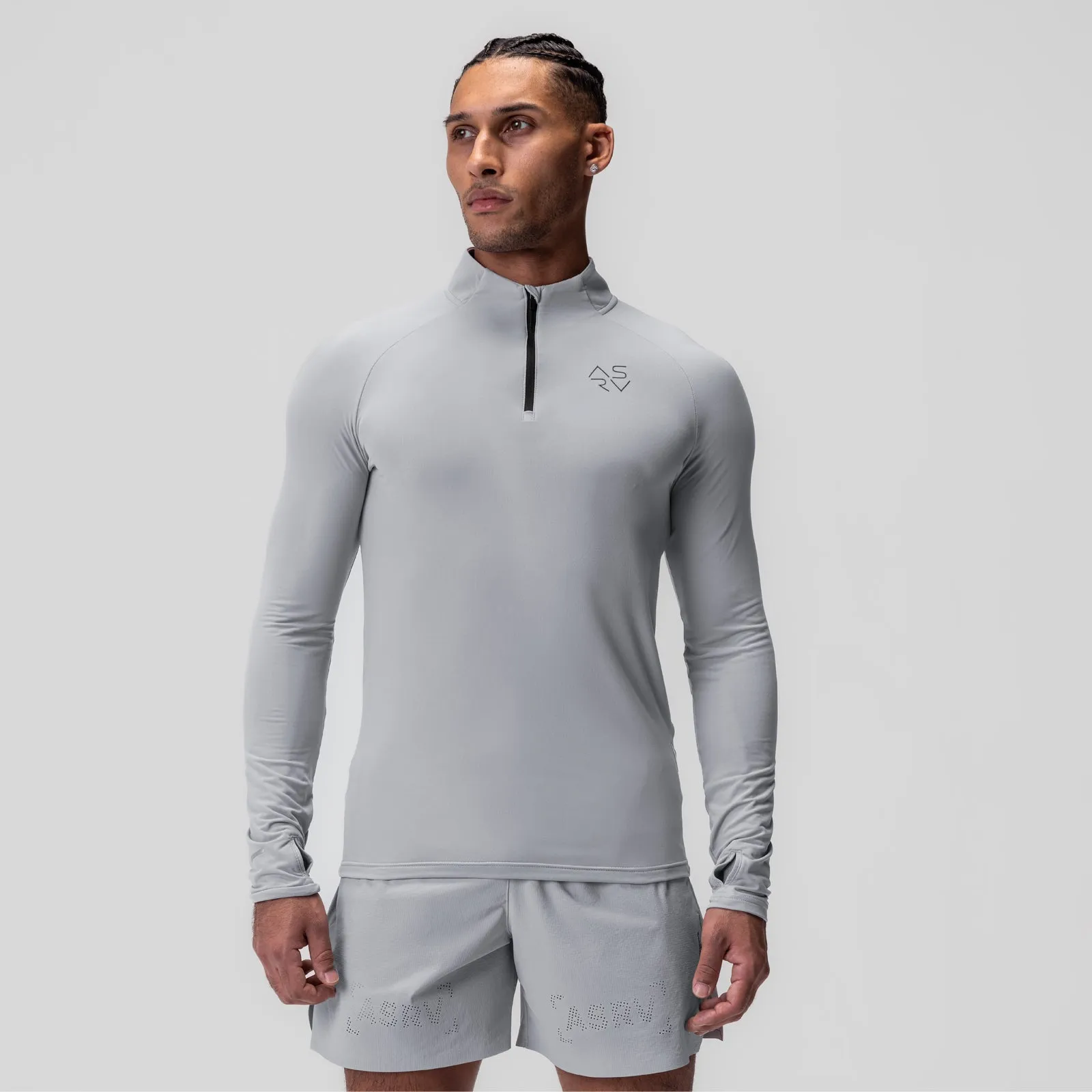 Rice 0906. Thermal Training Quarter Zip - Slate Grey "Cyber"