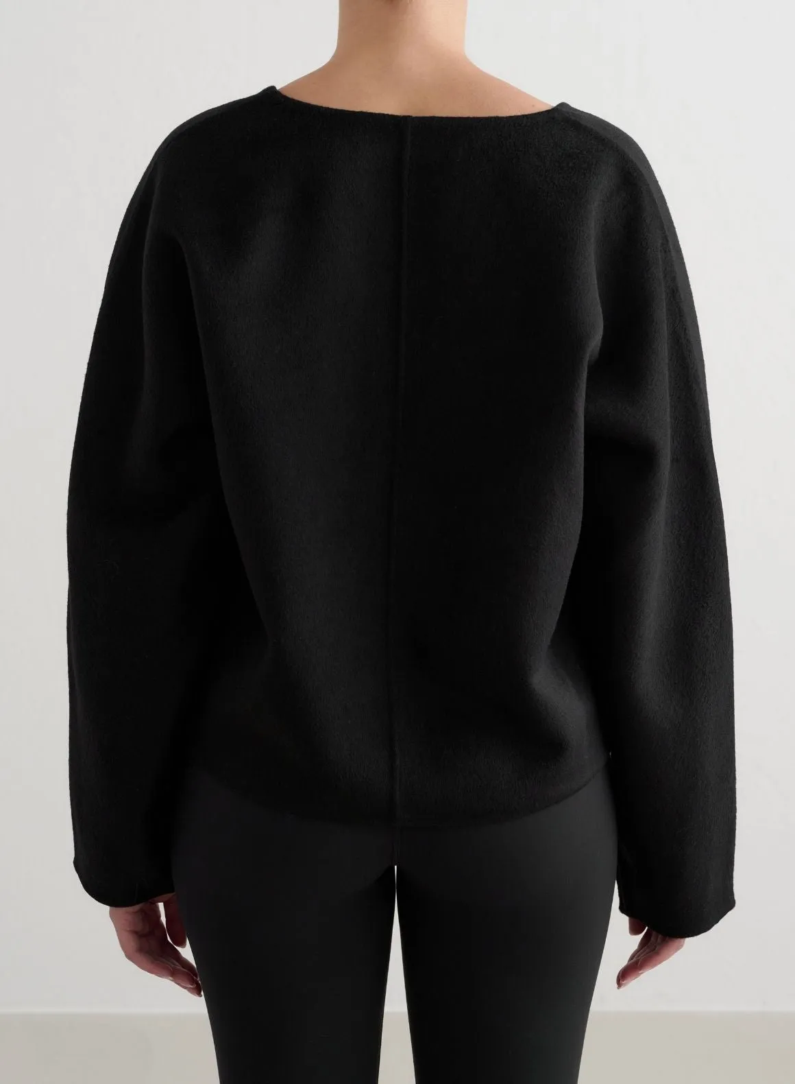 men Black Wool Sweatshirt