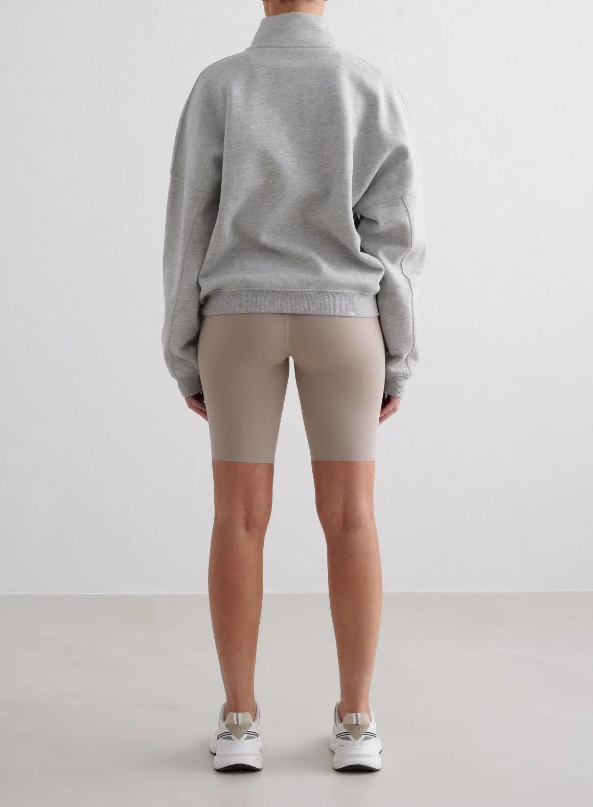 Vase Grey Melange Varsity Sweat Half Zip