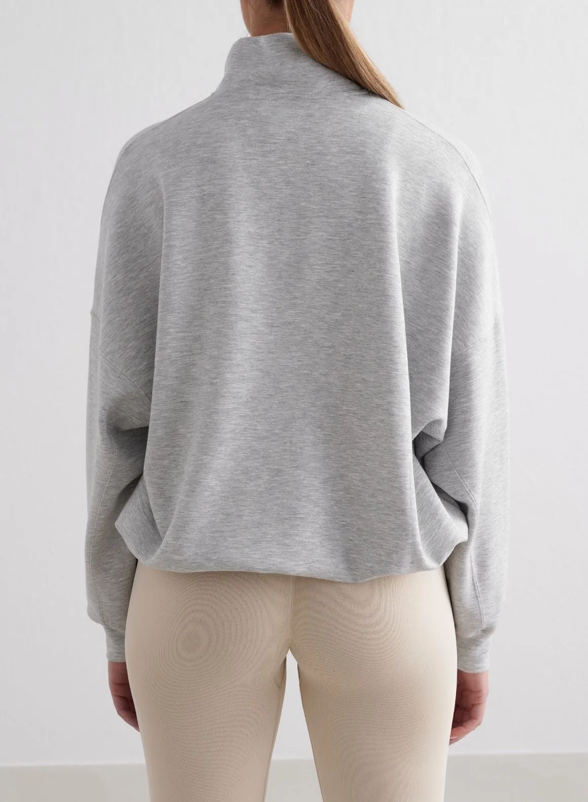Light Grey Melange Comfy Modal Half Zip Shelf Water related