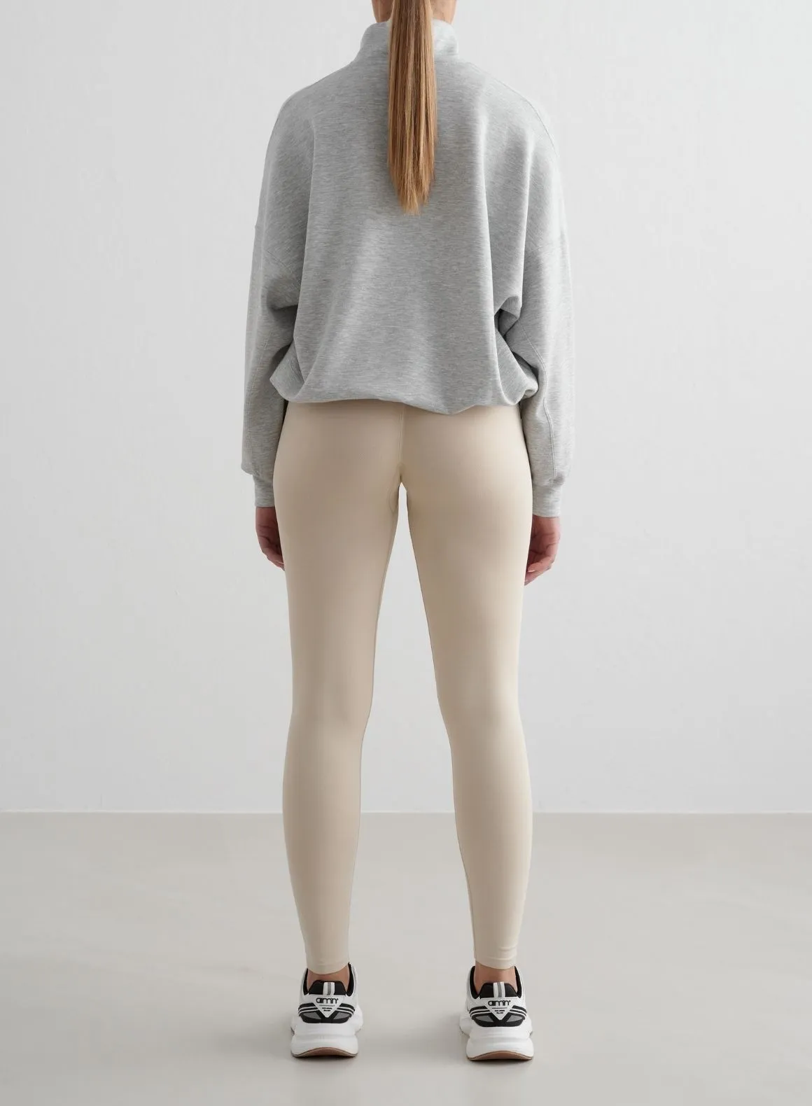 Reinforced Buttonholes Light Grey Melange Comfy Modal Half Zip
