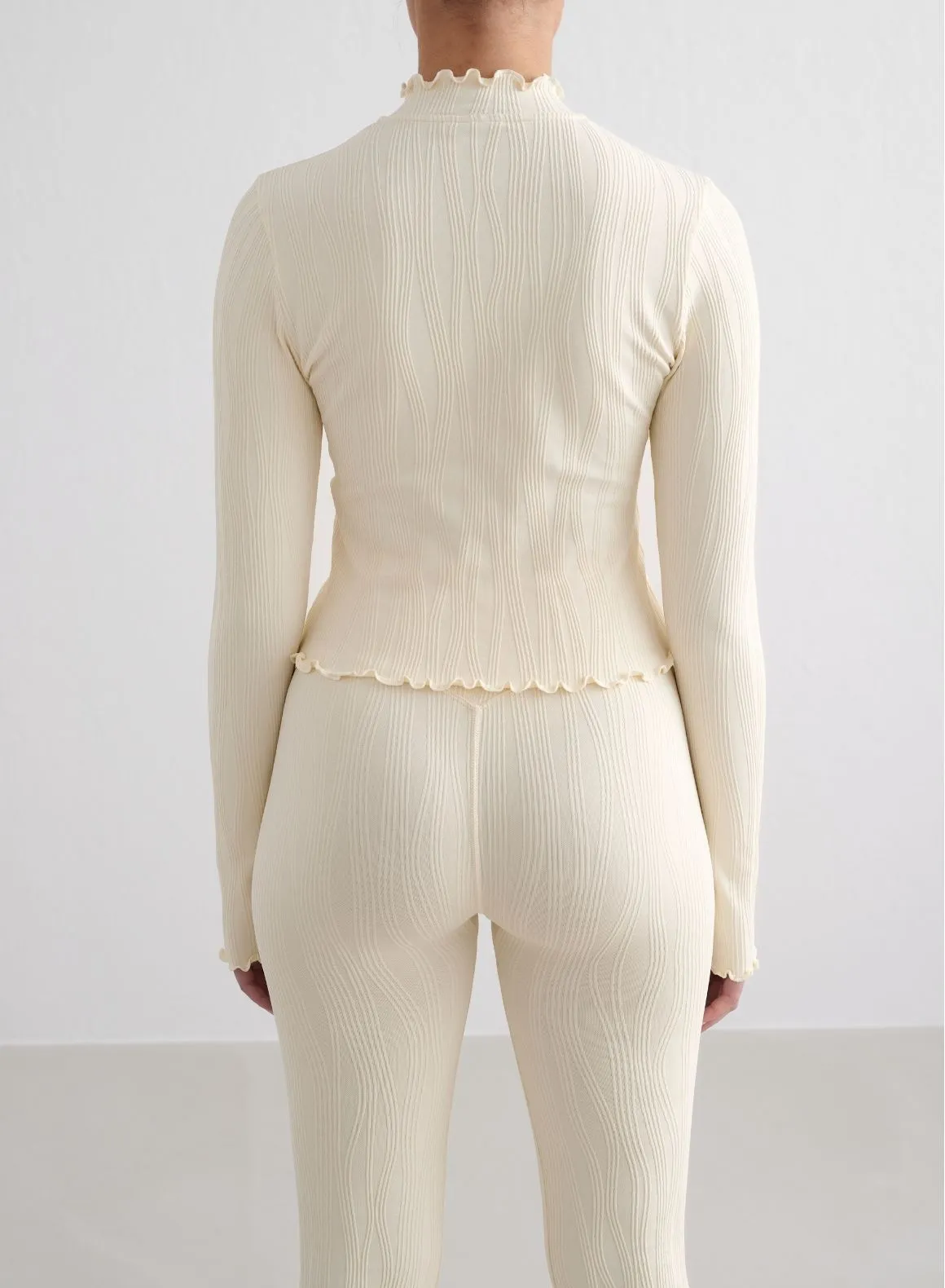 Almond White Tulip Zip Jacket Painting