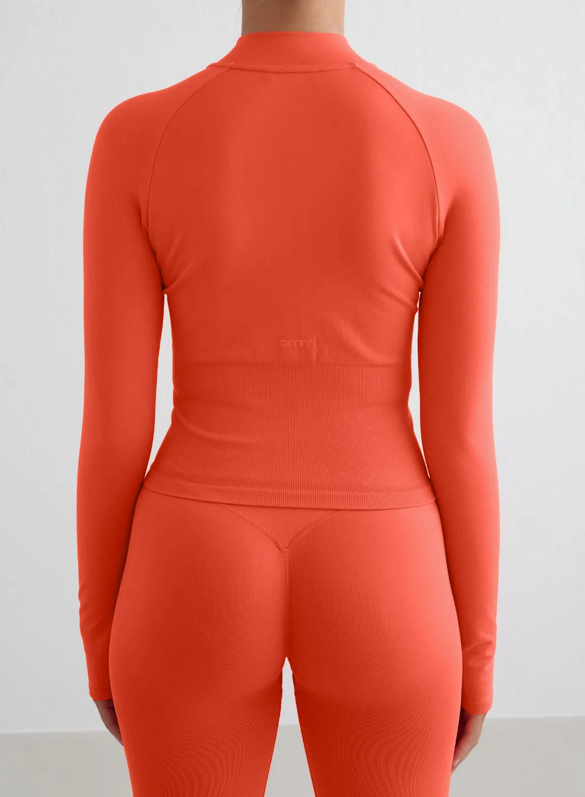 Tangerine Shape Seamless Zip Jacket Techie Trend - setter