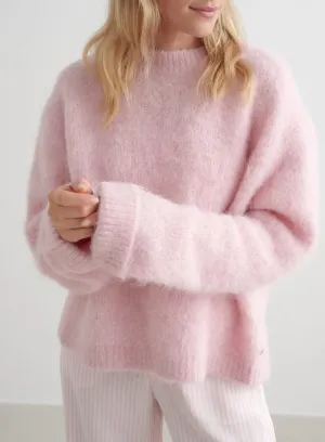 Glossy Winter Bloom Alpaca Knit Sweater