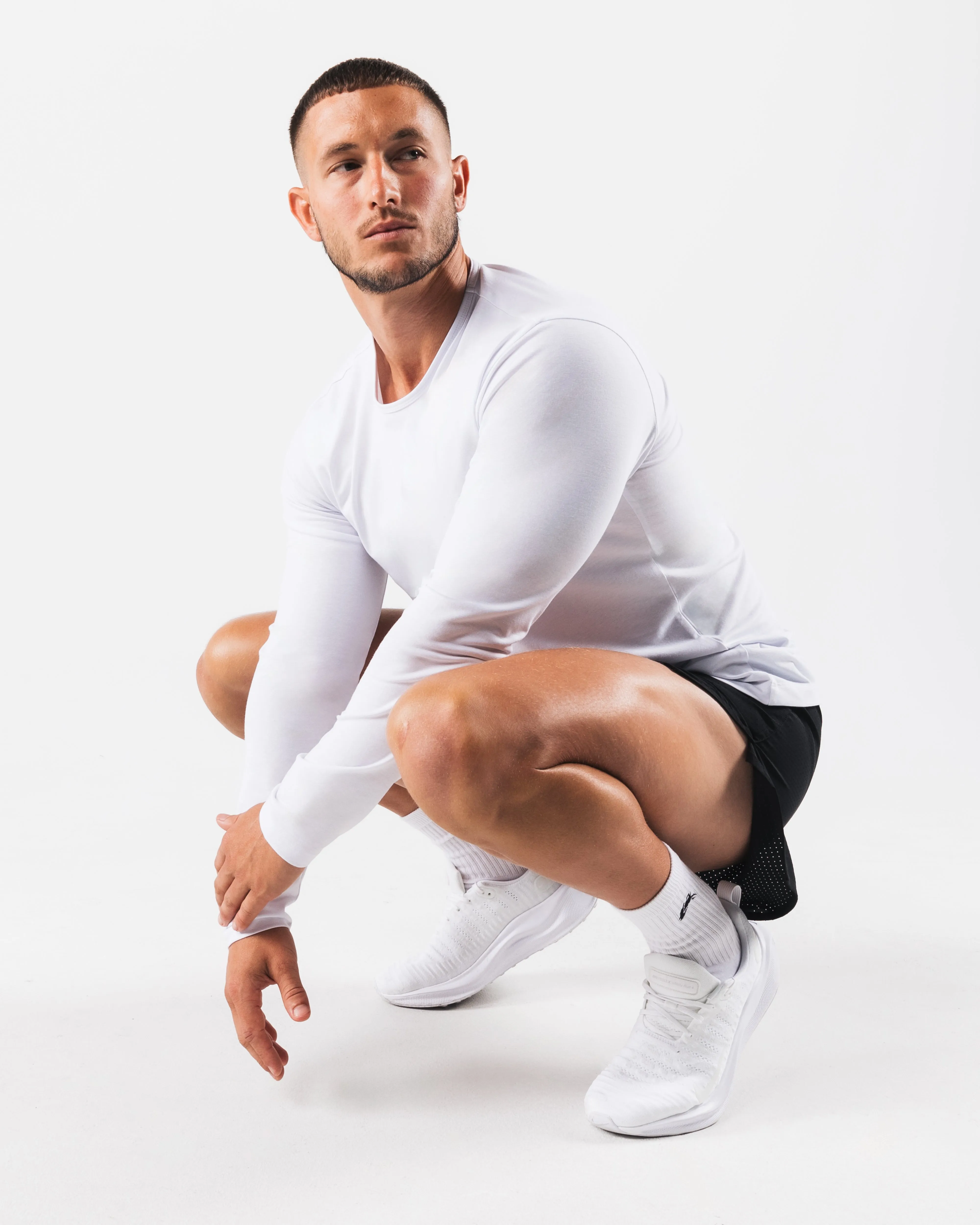 Activewear Geometric Shape Zero Classic LS Tee 2pk - White