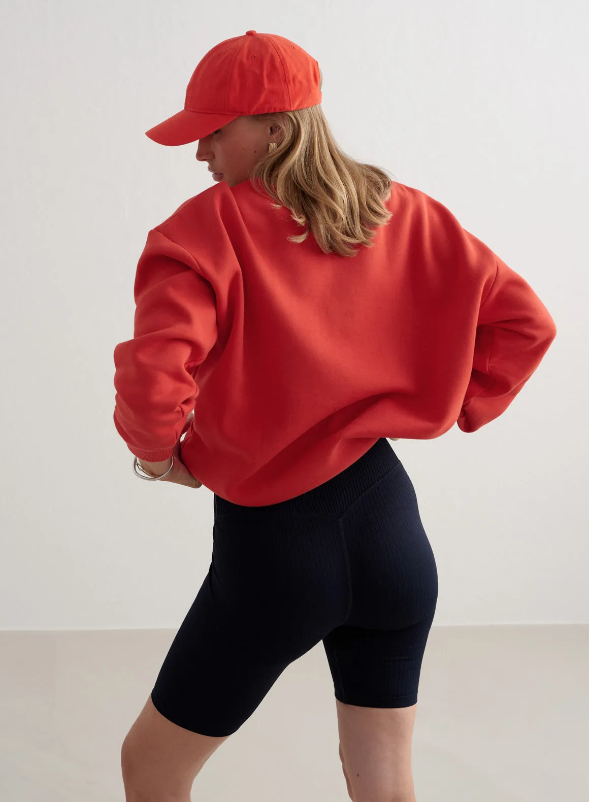 90's Red Heritage Sweatshirt Eco Friendly Cotton Blend