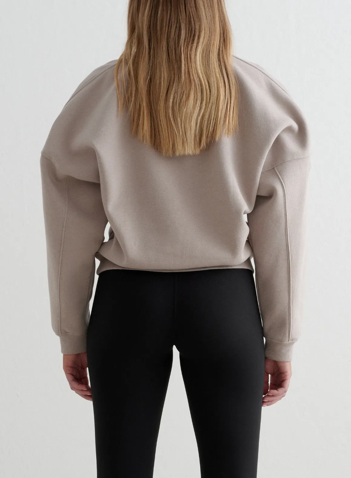 Tied Dark Clay Varsity Sweat Half Zip