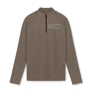 0725. Core Fitted Quarter Zip - Deep Taupe Pullover type Quick Release Button Design