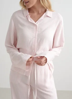 Polka - dotted Winter Bloom Stripe Pyjama Shirt