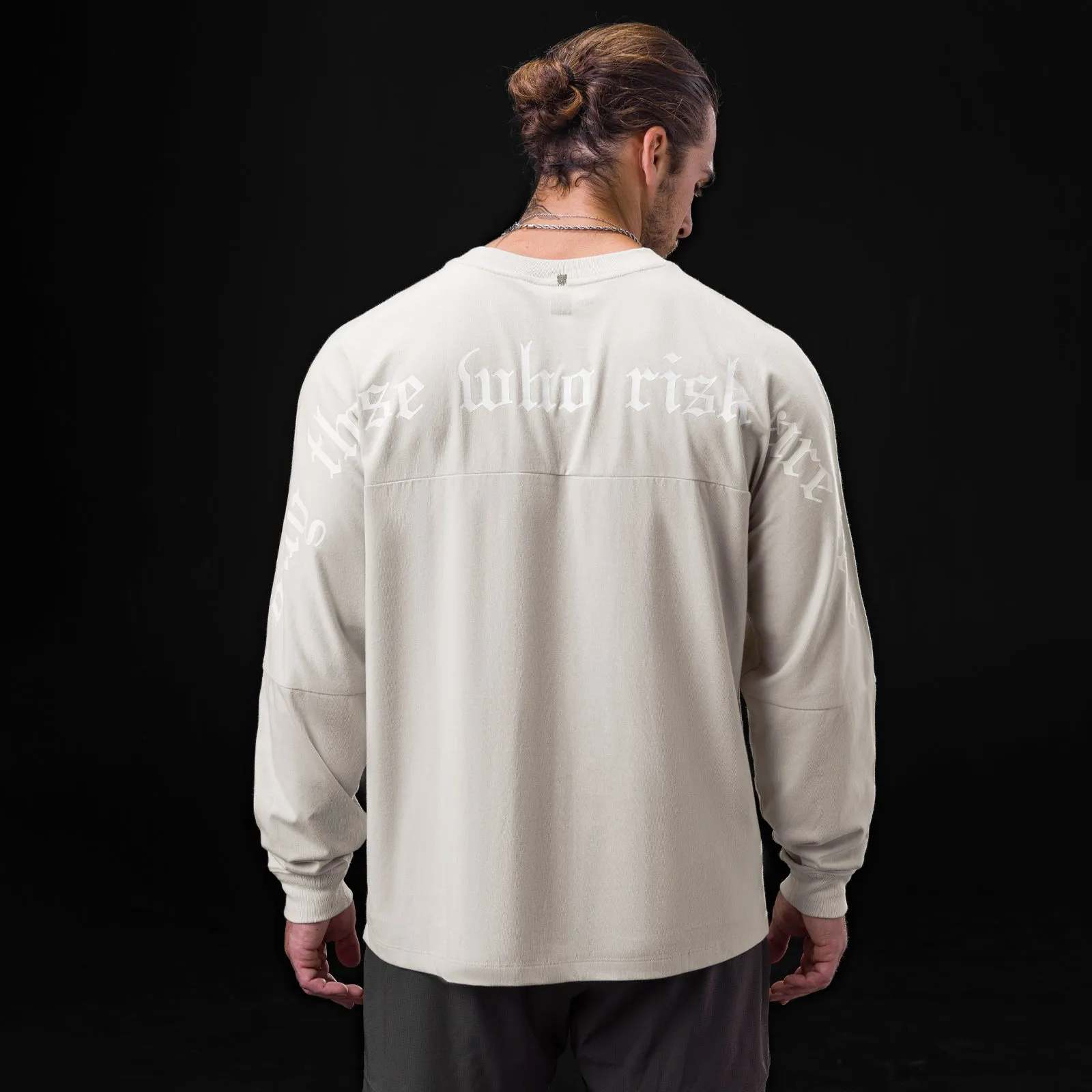 Rayon 0851. Tech Essential? Relaxed Long Sleeve - Stone/White "OTWR"