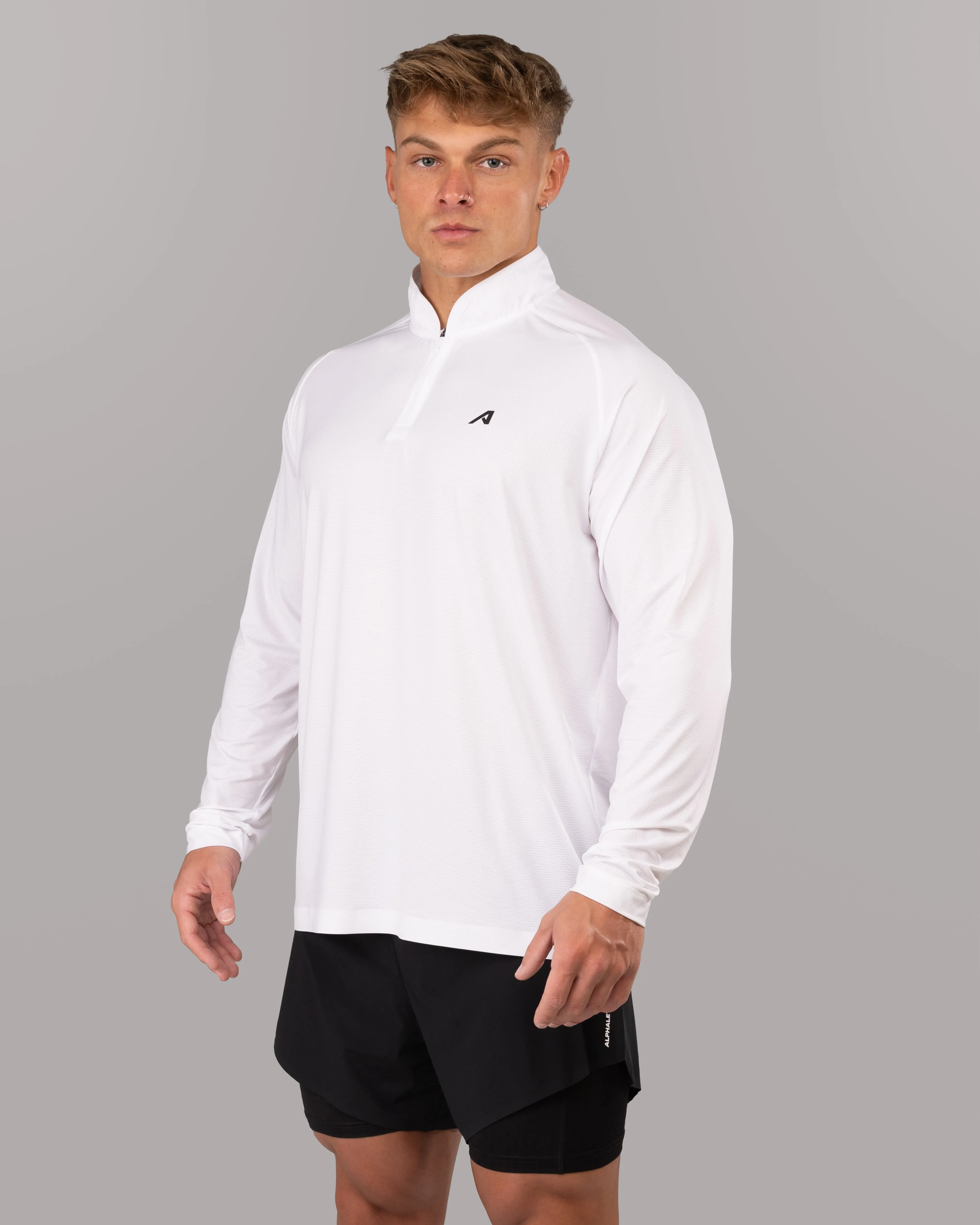 Racer Quarter Zip - White Hand wash recommended