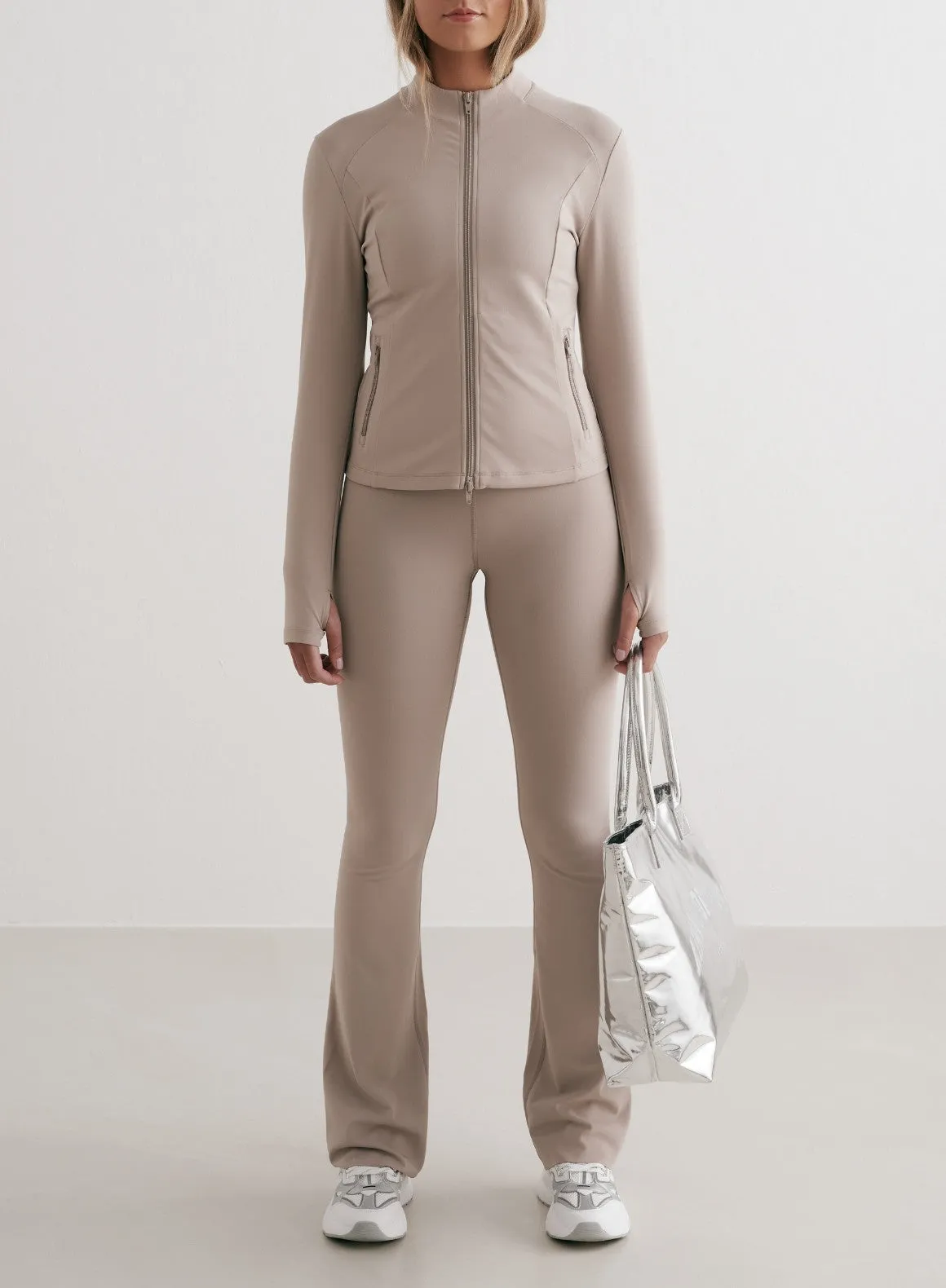Middle - aged Dark Clay Sense Zip Jacket