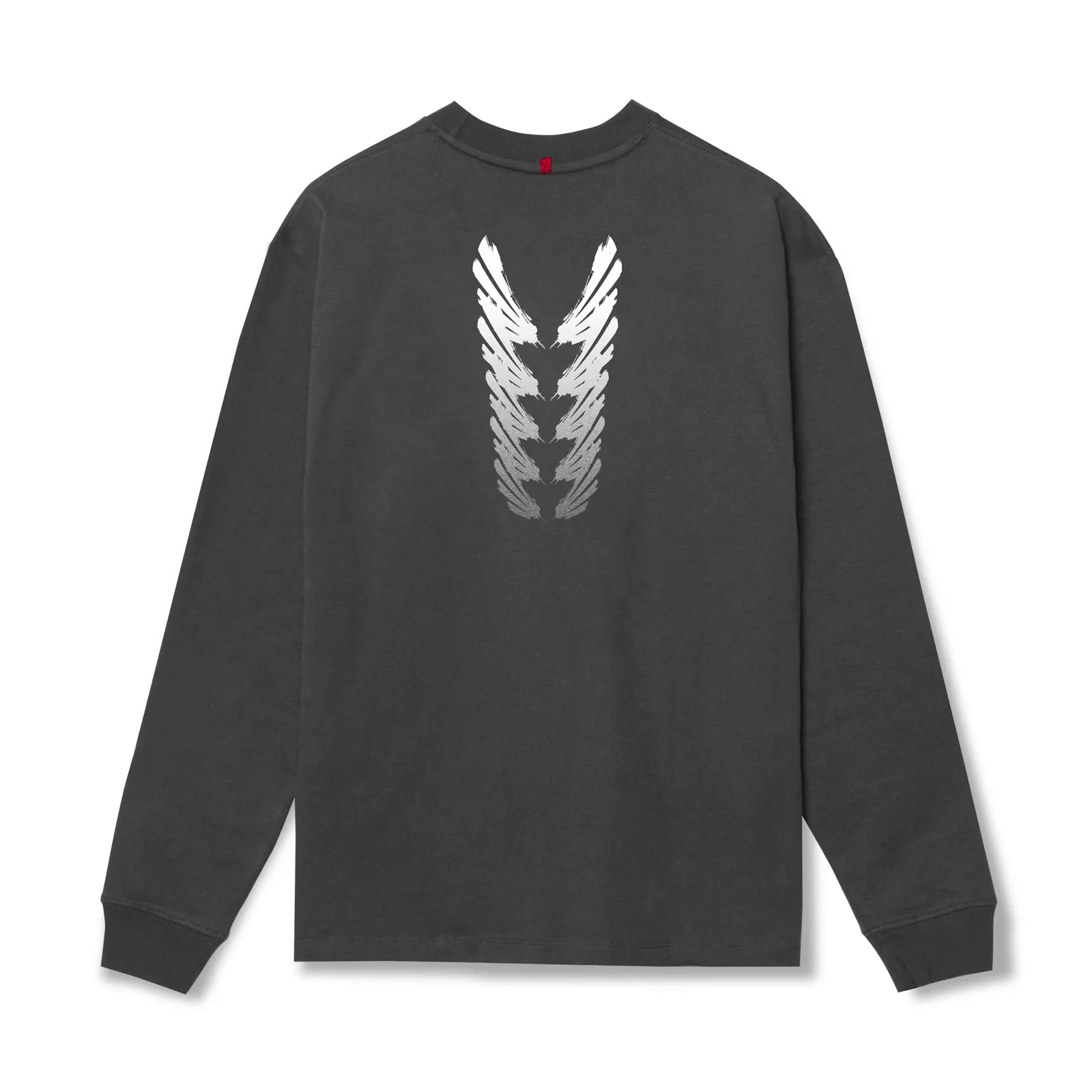 0851. Tech Essential? Relaxed Long Sleeve - Space Grey "Brush Stroke" Children's style Loose - fitting