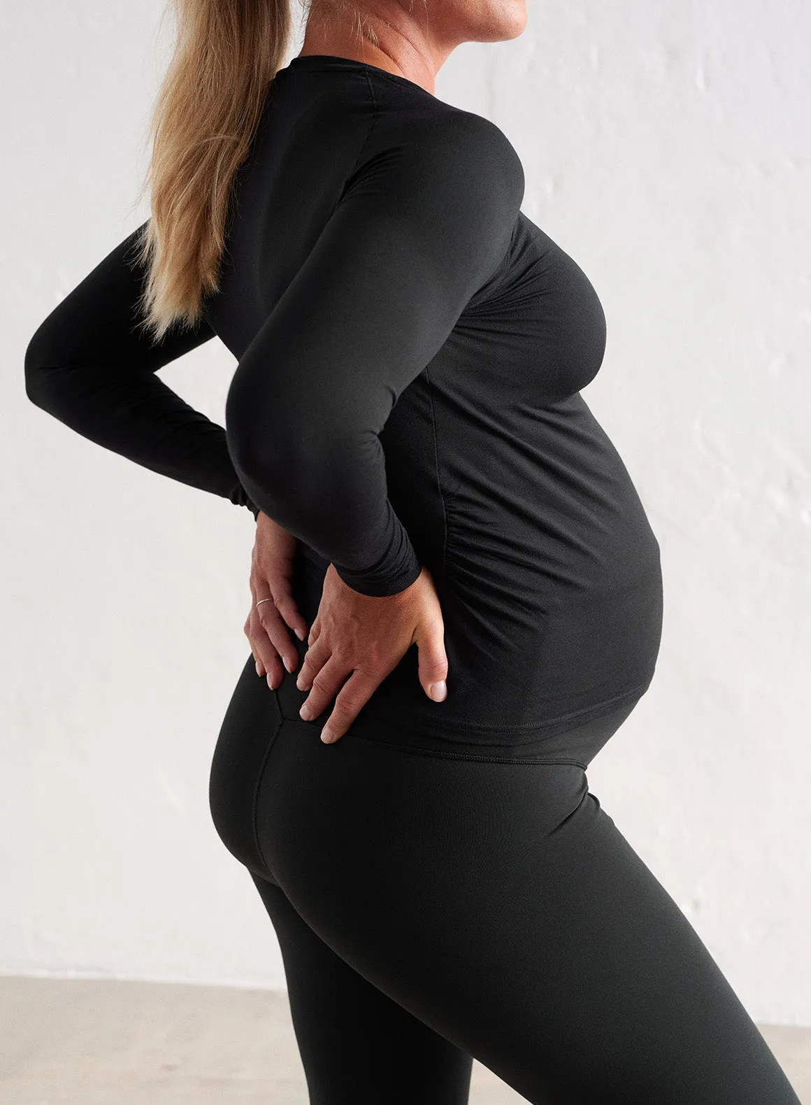 Black Soft Basic Maternity Long Sleeve Woolen sunglasses
