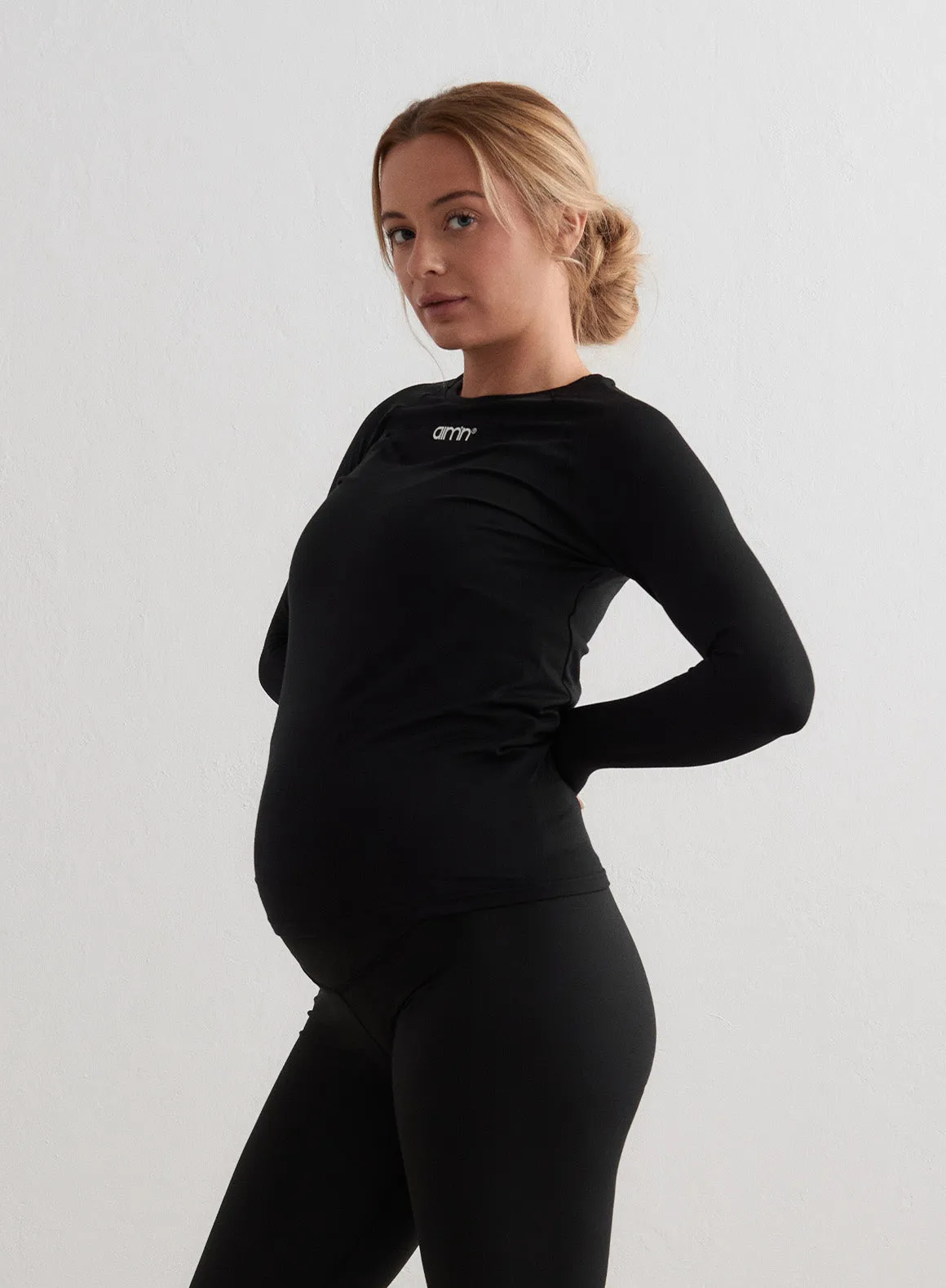 Woolen Soft color Black Soft Basic Maternity Long Sleeve