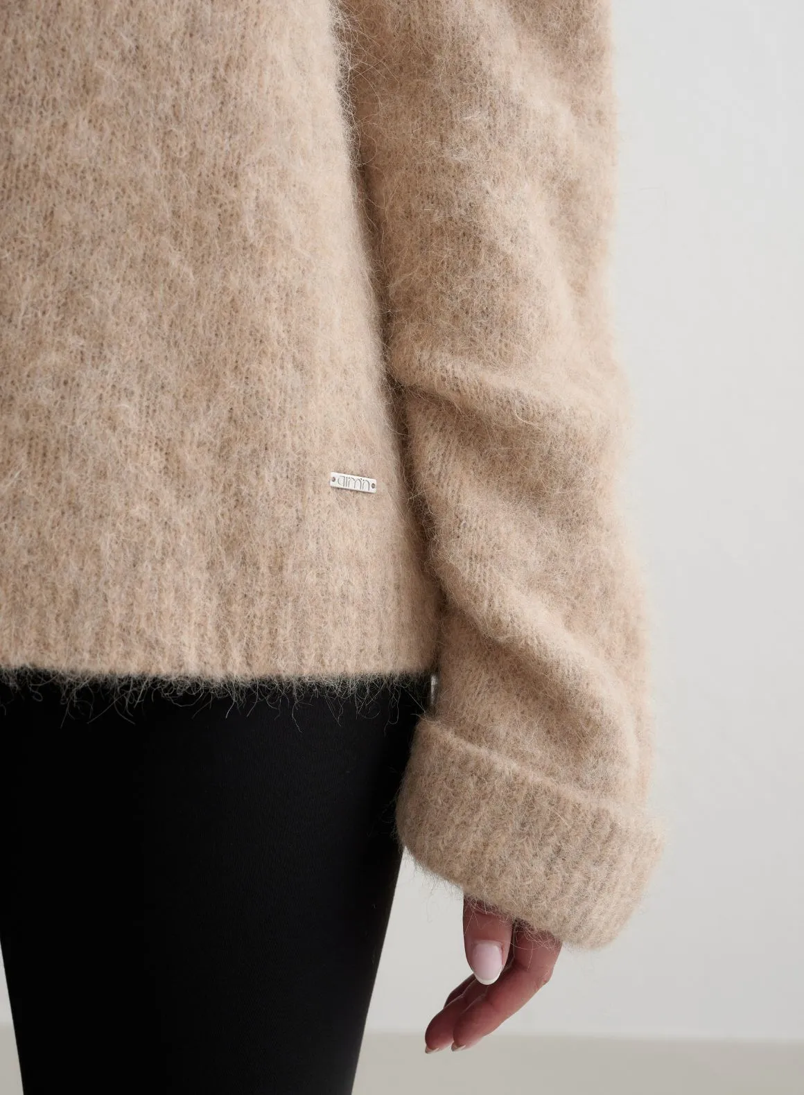Anti Pilling Dark Clay Alpaca Knit Sweater