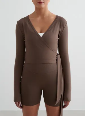 color - fast Macchiato Shape Seamless Wrap Long Sleeve