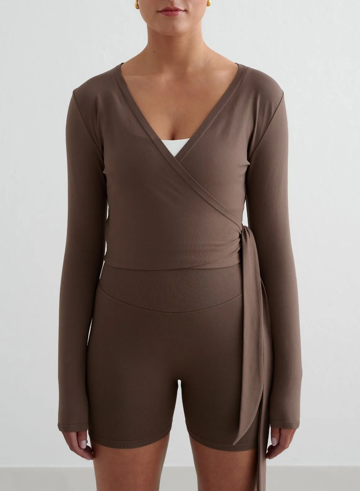 color - fast Macchiato Shape Seamless Wrap Long Sleeve