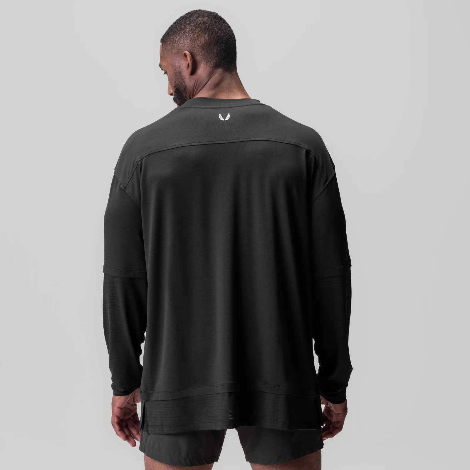 0842. 3D-Lite? 2.0 Layered Long Sleeve - Black "OTWR" Gym workout