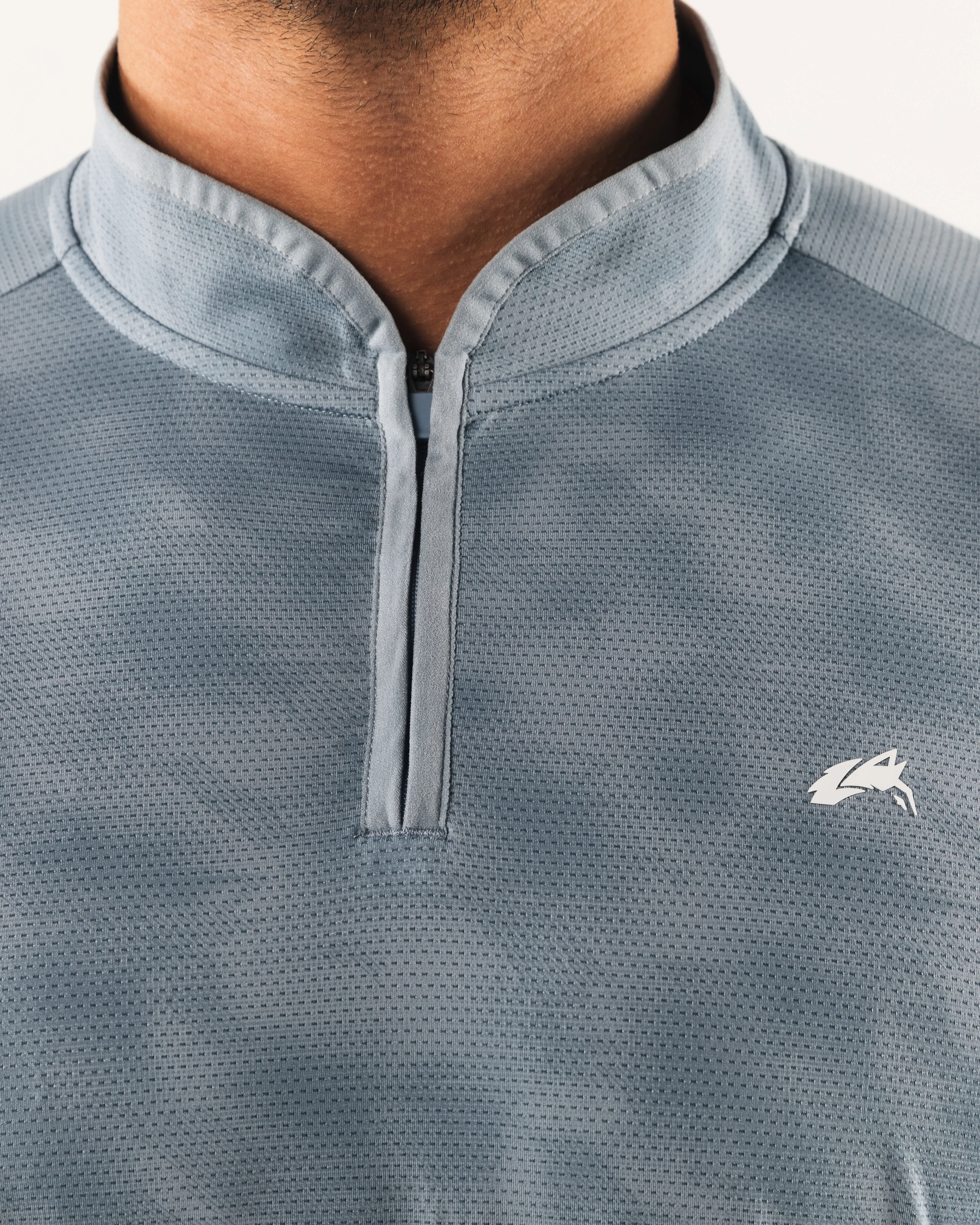 Cycling - wear Fade Resistant Dyeing Racer Quarter Zip - Slate Print