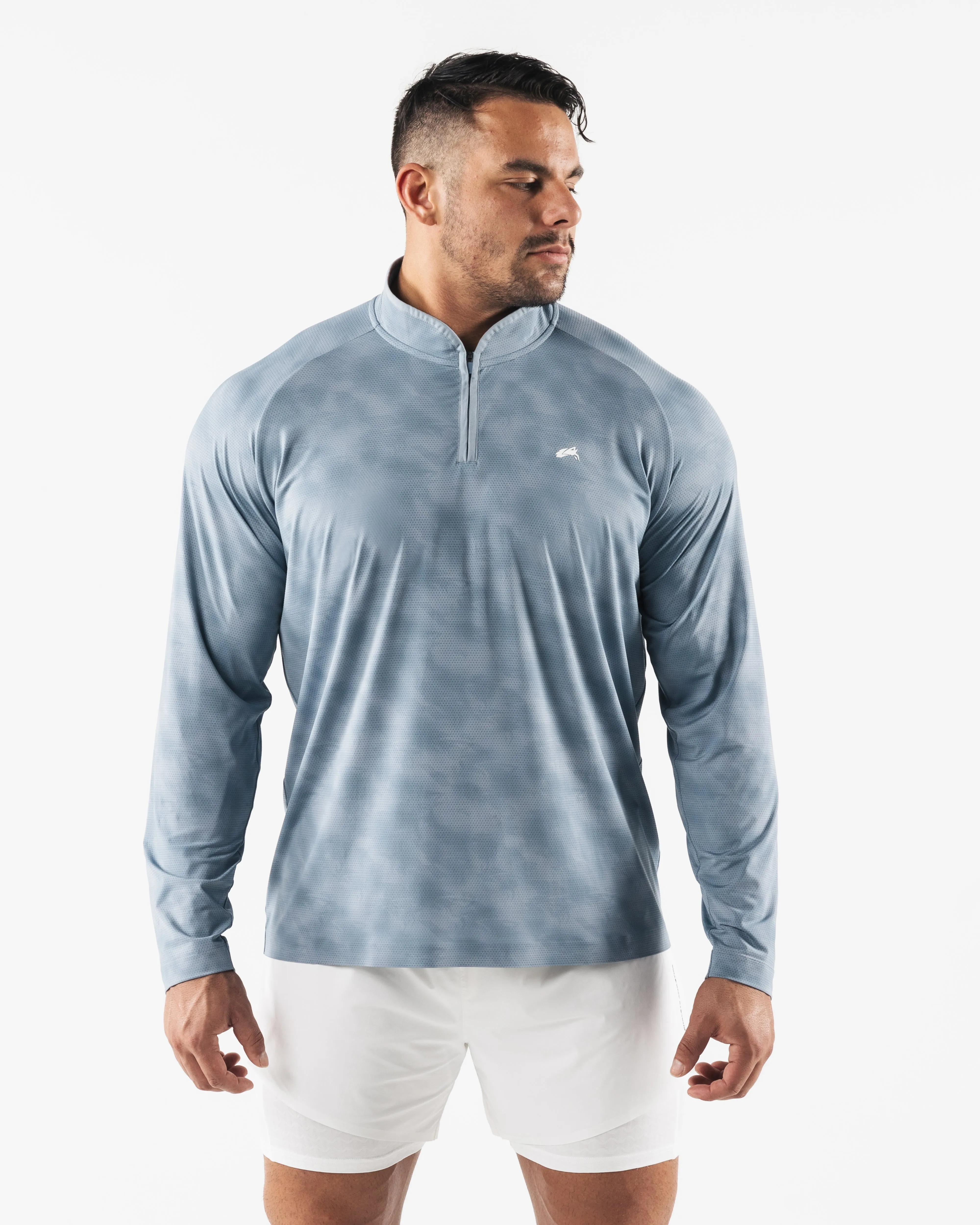 Makeup Retro Racer Quarter Zip - Slate Print