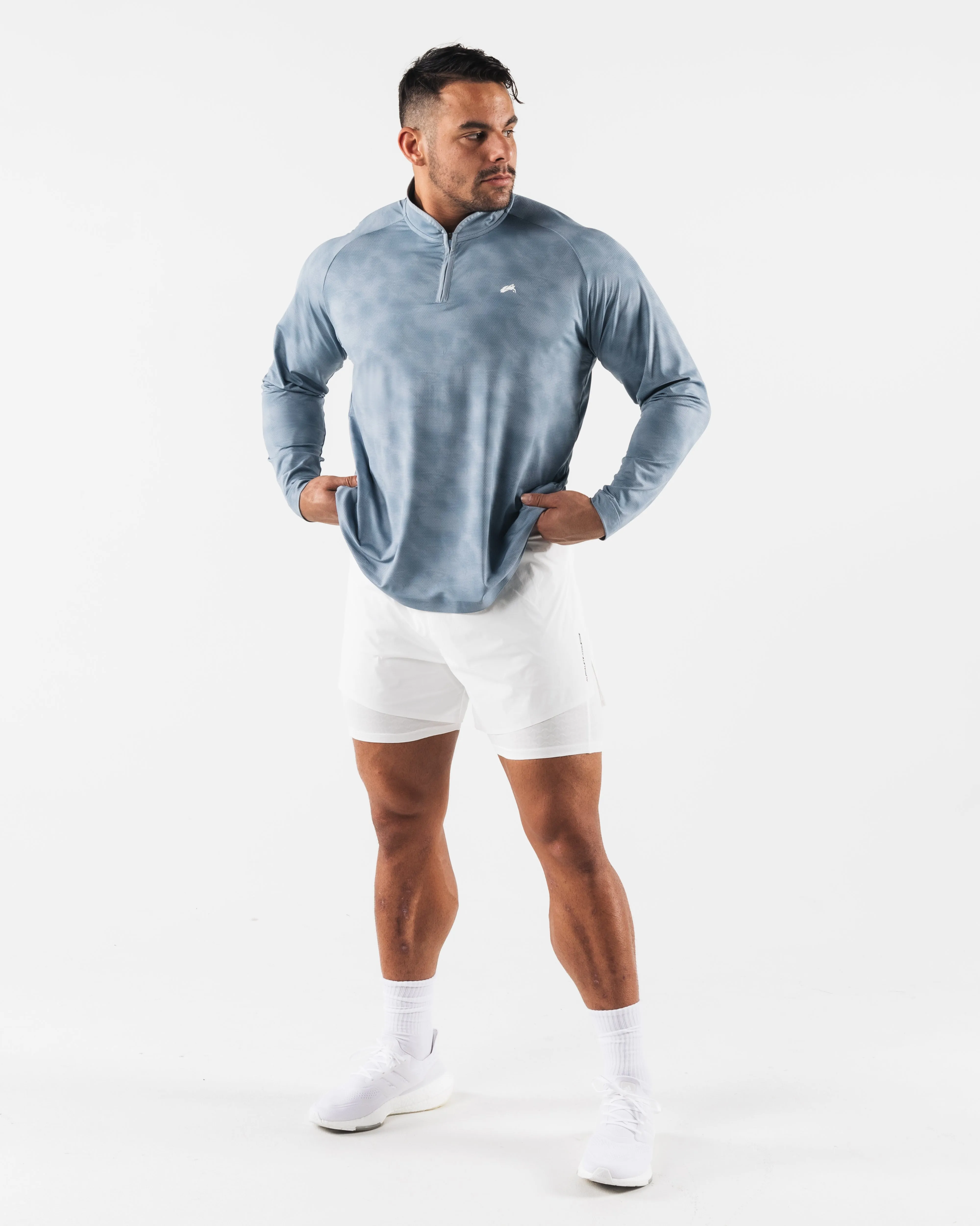 Racer Quarter Zip - Slate Print elevator
