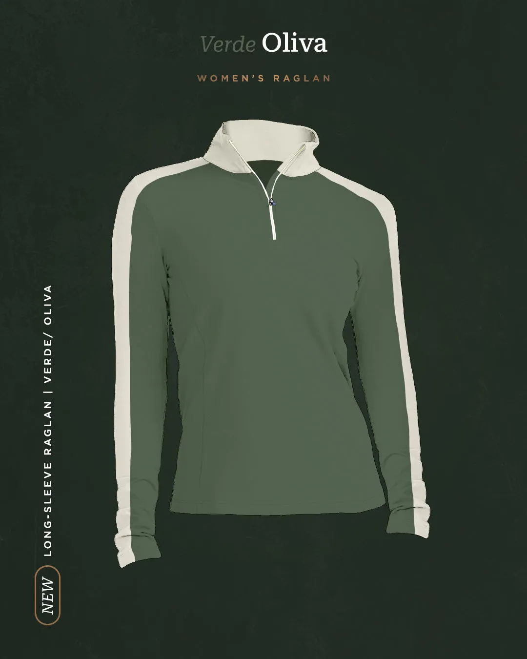 Workplace Use DonnaSport Long-Sleeve Raglan - Oliva / Avorio