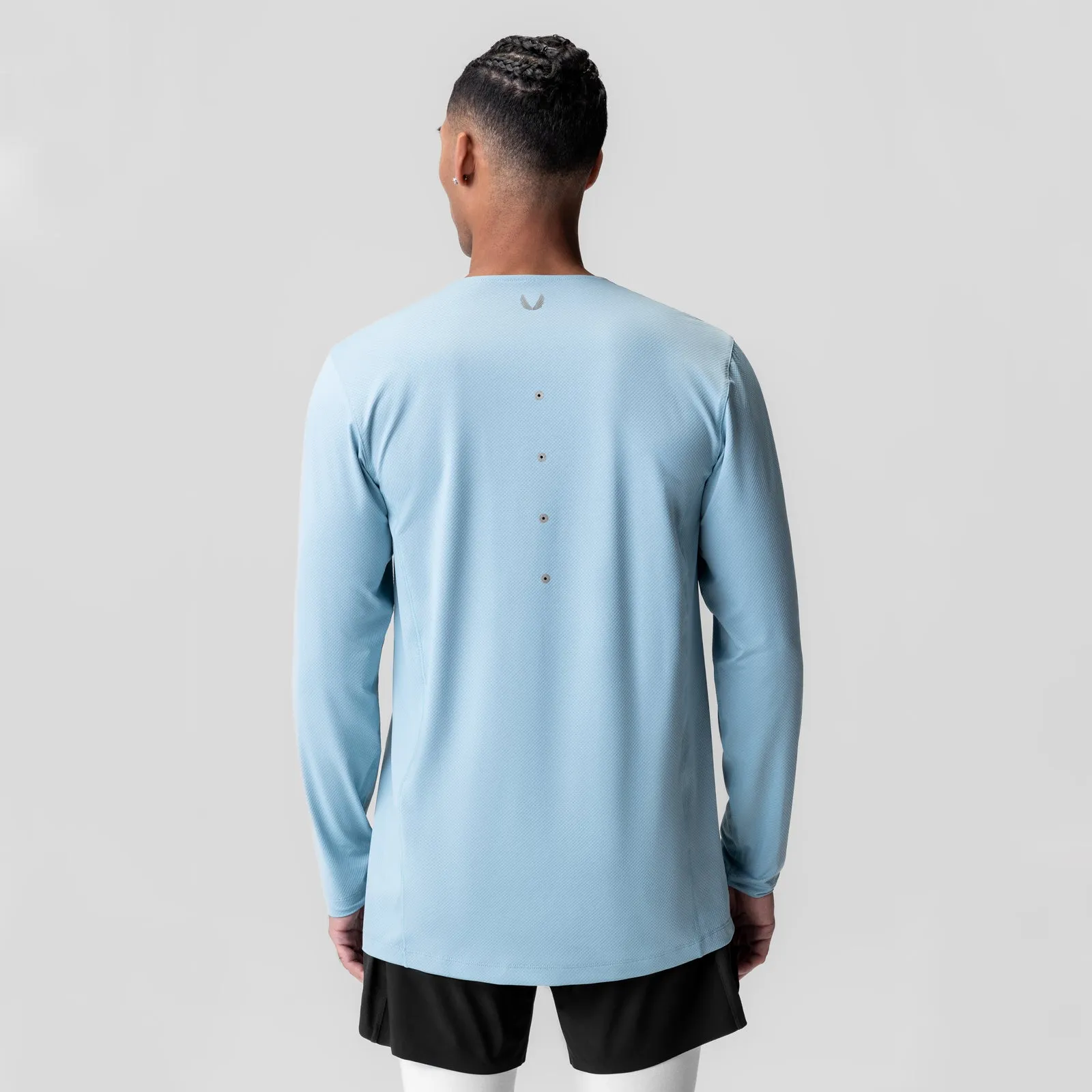 0907. AeroSilver? Training Long Sleeve - Light Sky "Space Bracket" Children's style