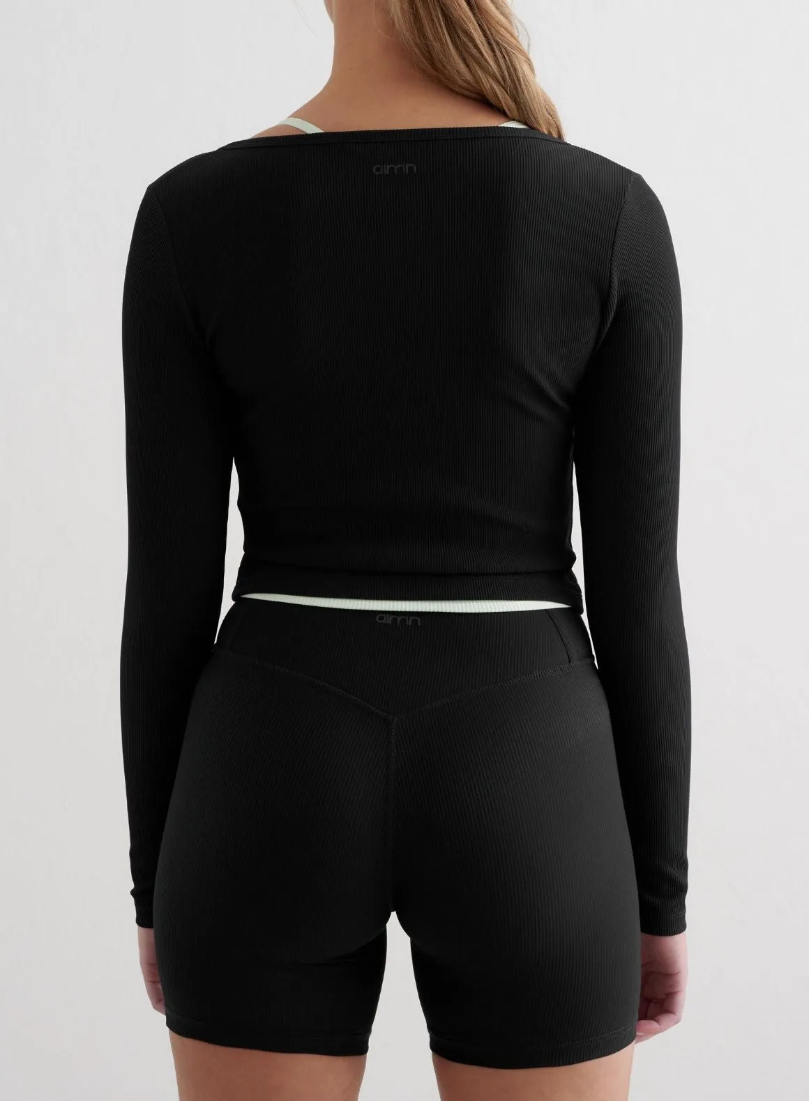 Vase Actor Black Ribbed Performance Zipped Cardigan