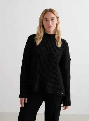 Black Rib Knit Set Style - conscious Matte