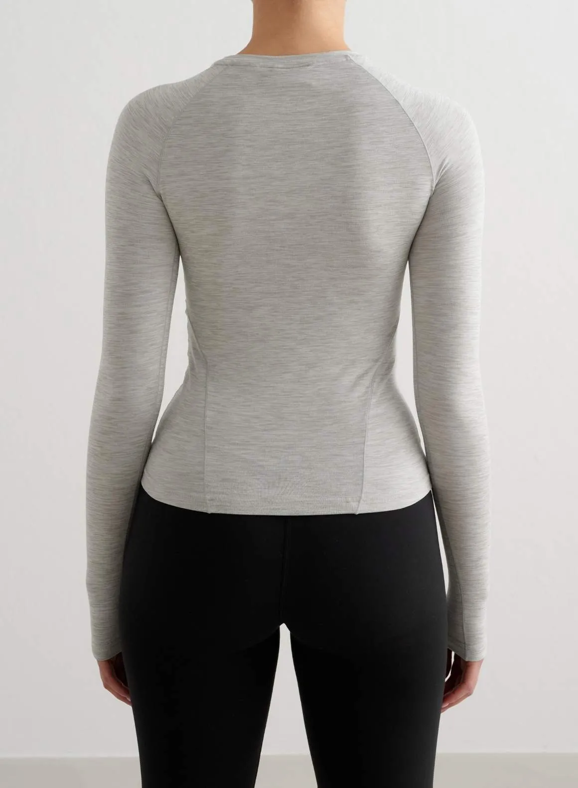 Grey Melange Soft Basic Long Sleeve Toothbrush