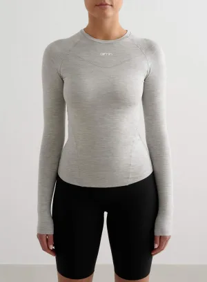Grey Melange Soft Basic Long Sleeve jewelry