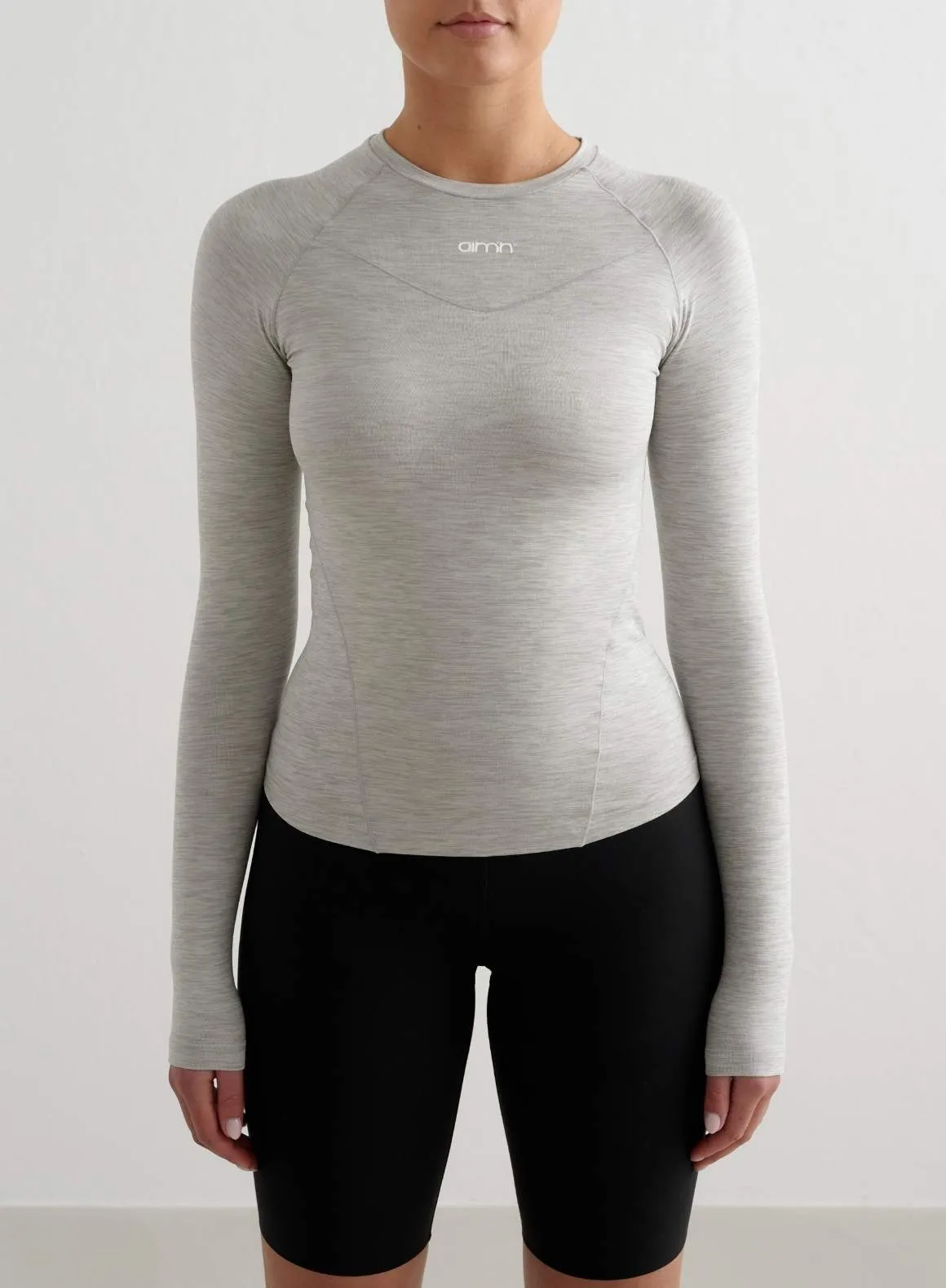 Grey Melange Soft Basic Long Sleeve jewelry