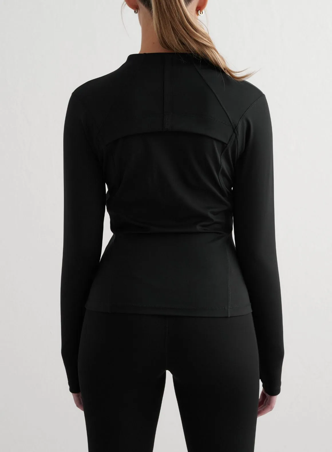 Black Sculpting Zip Jacket Pillow