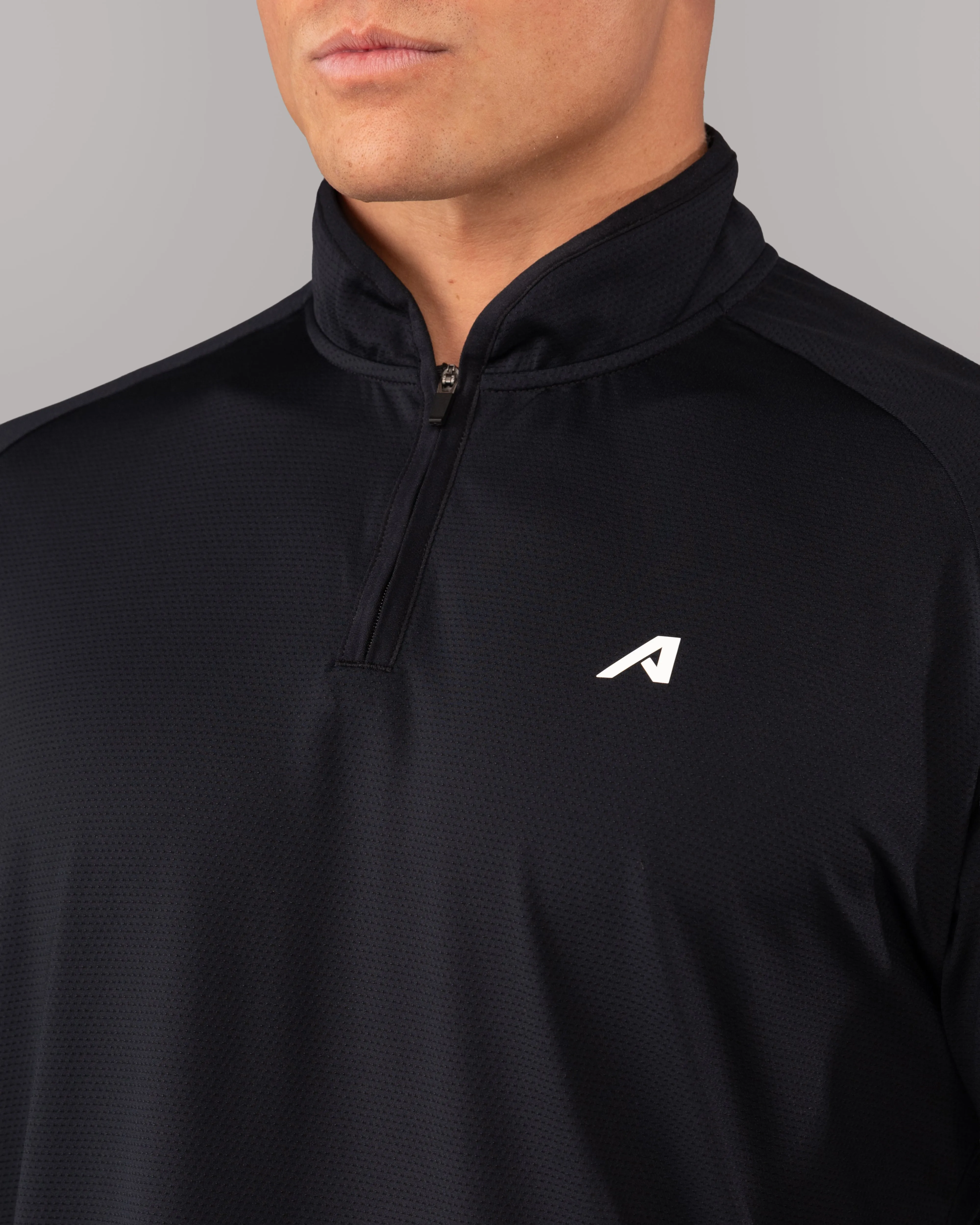 Spandex Racer Quarter Zip - Black