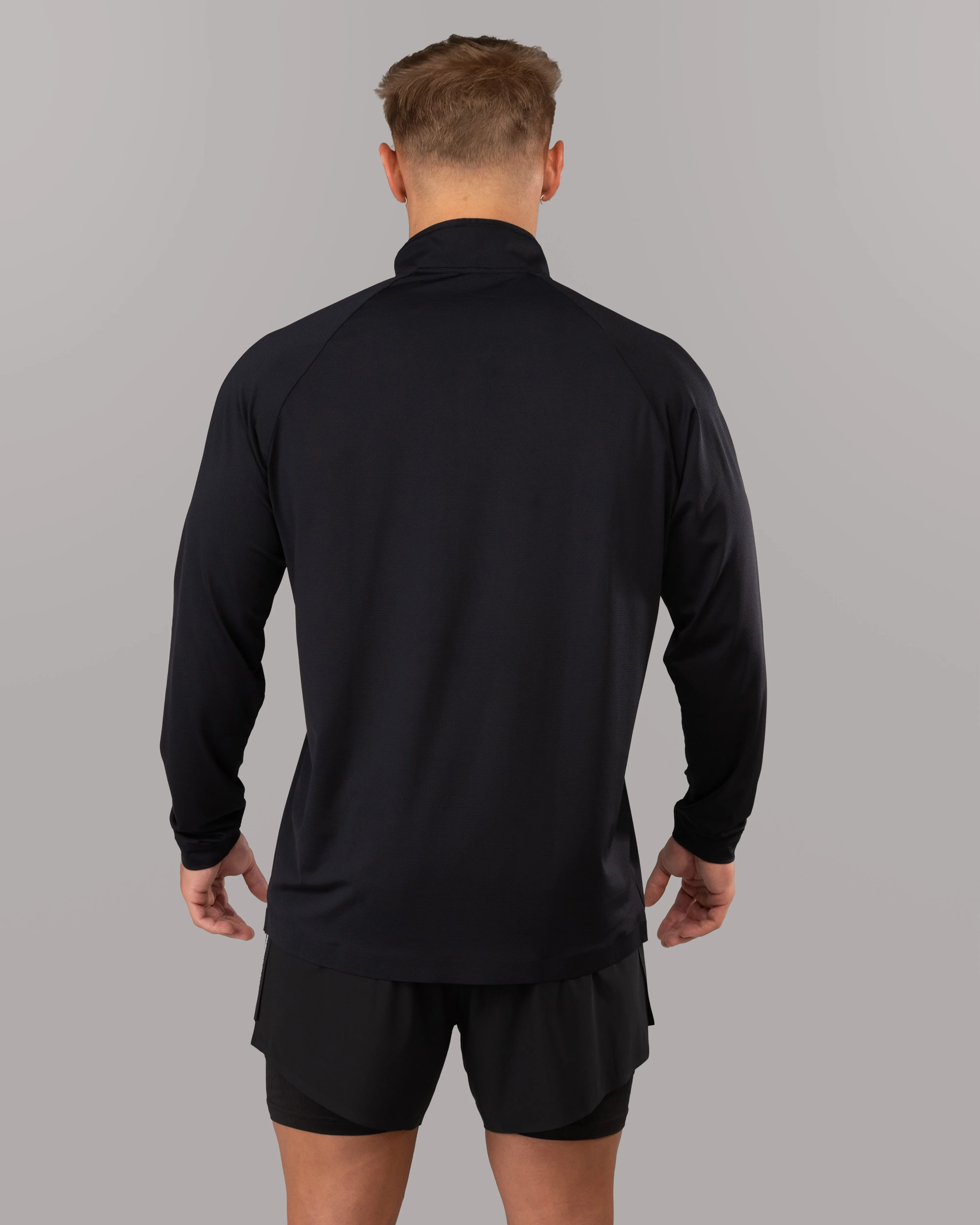 Closet Layered Racer Quarter Zip - Black
