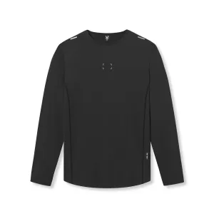 0907. AeroSilver? Training Long Sleeve - Black "Space Bracket" Chiffon Spandex