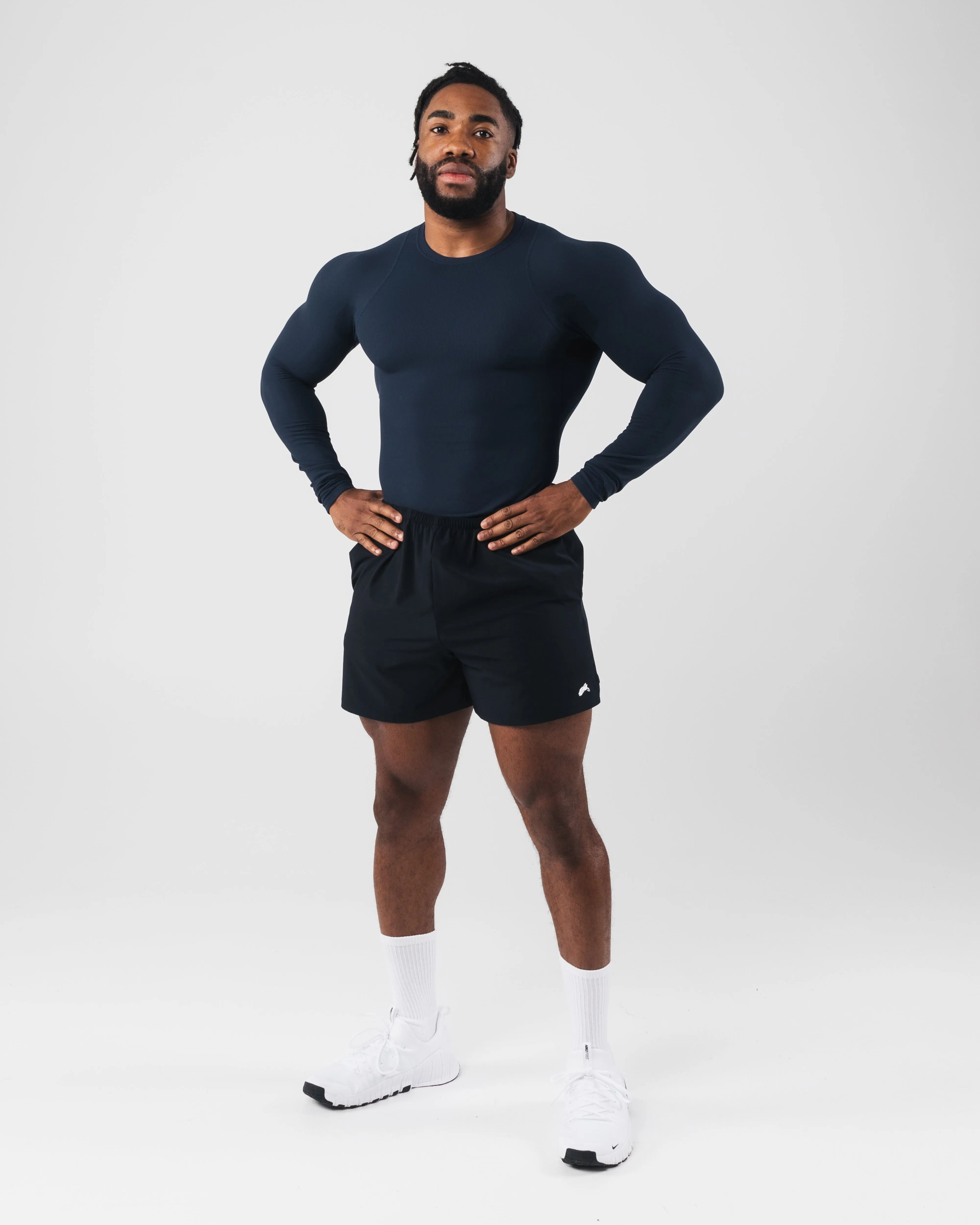 Power Long Sleeve - Deep Navy Flower Pockets available